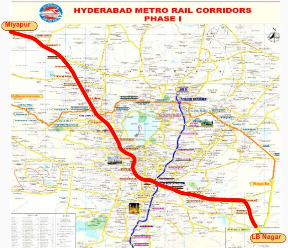 Hyderabad Metro Rail Route Map Timings Ticket Price Fares Hmrl