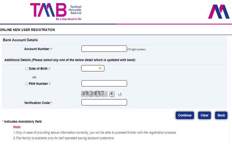 TMB Net Banking Registration