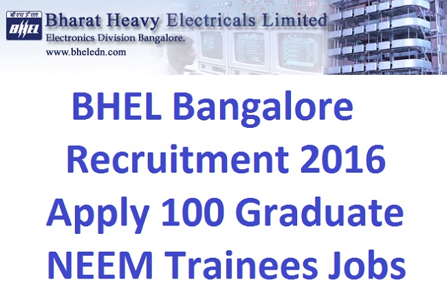 BHEL Bangalore Recruitment 2016