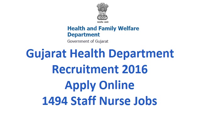 Gujarat Health Department Recruitment 2016