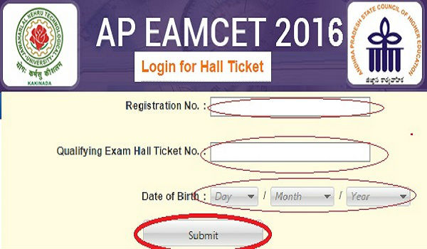AP EAMCET Hall Ticket 2016
