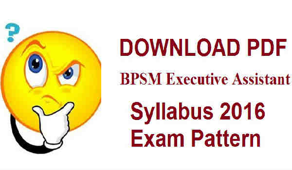 BPSM Executive Assistant Syllabus 2016