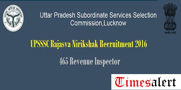UPSSSC Rajasva Nirikshak Recruitment 2016