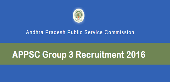 APPSC Group 3 Recruitment 2016