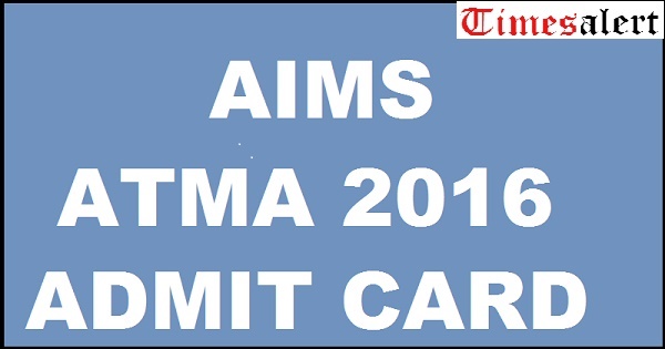 ATMA 2016 ADMIT CARD