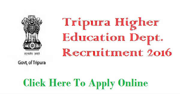 DHE Tripura Recruitment 2016 DHE Tripura Recruitment 2016