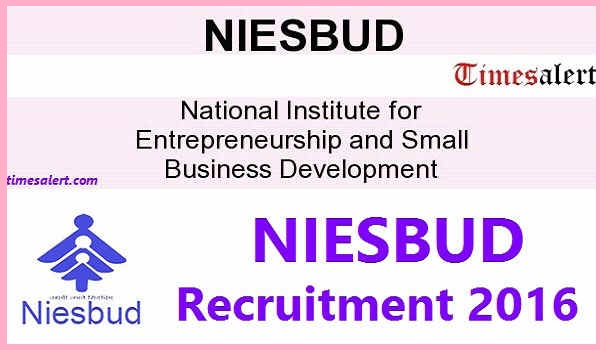 NIESBUD Recruitment 2016 NIESBUD Recruitment 2016