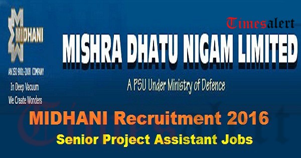 Midhani Recruitment 2016 Midhani Recruitment 2016