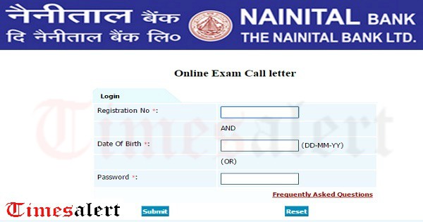 Naintal Bank MTadmit card 2016