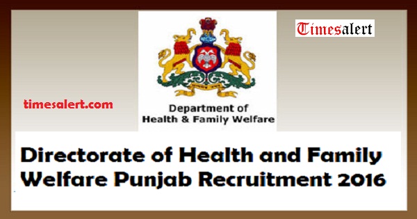 Punjab Health Department Recruitment 2016