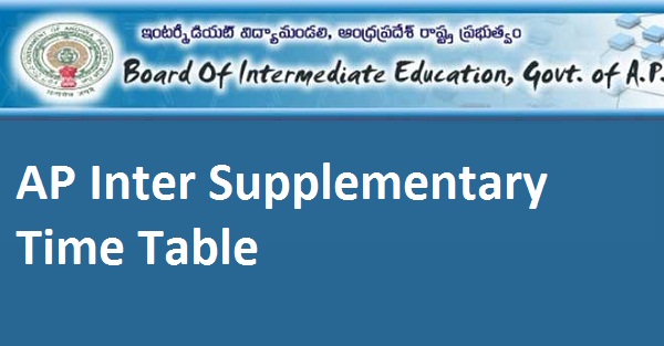 AP Inter Supplementary Time Table