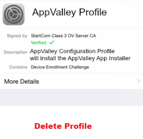 Uninstall Appvalley Profile