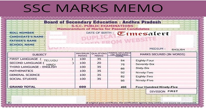 SSC Marks Memo Duplicate Download | AP Telangana SSC Duplicate Memo