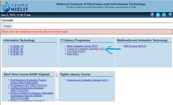 NIELIT CCC Exam