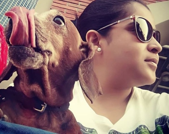 Neha Shitole With pet Sharelok