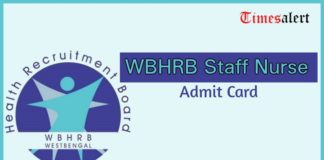 WBHRB Staff Nurse Admit Card