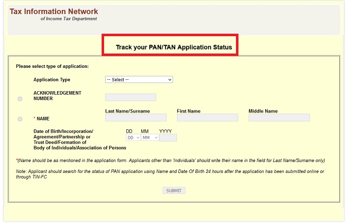 PAN Card UTI Status