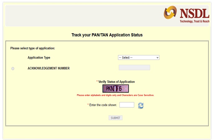 PAN Card UTI Status