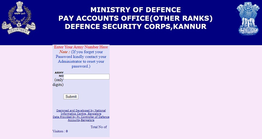 DSC Army Pay Slip Login