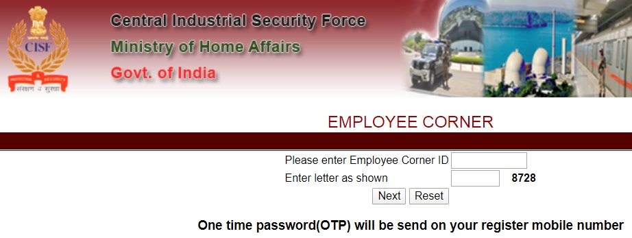 Reset CISF Payslip Password