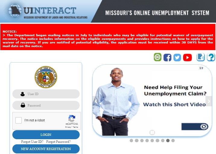 Uinteract login  | Uinteract Missouri Unemployment Login