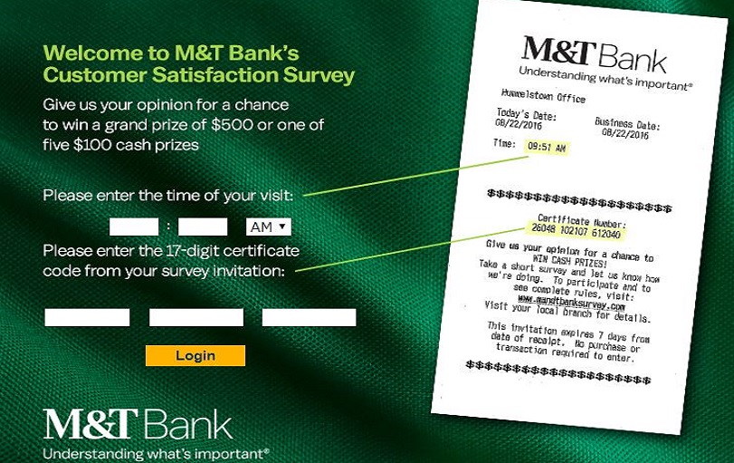 M&T Online Survey code