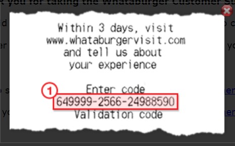 Whataburgervisit survey code