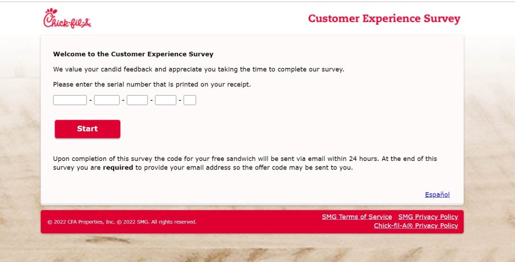 Chick fil A Survey Take Survey 2024