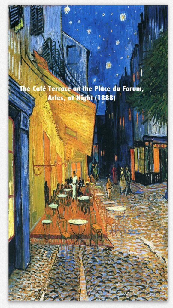 The Café Terrace on the Place du Forum, Arles, at Night (1888)